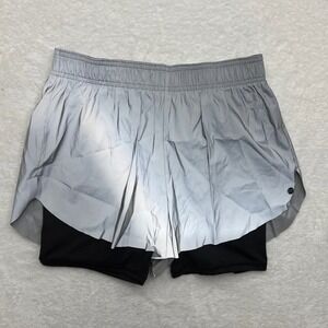 Calla Running Shorts Reflective Athletic Layered Shorts Gray‎ Black S